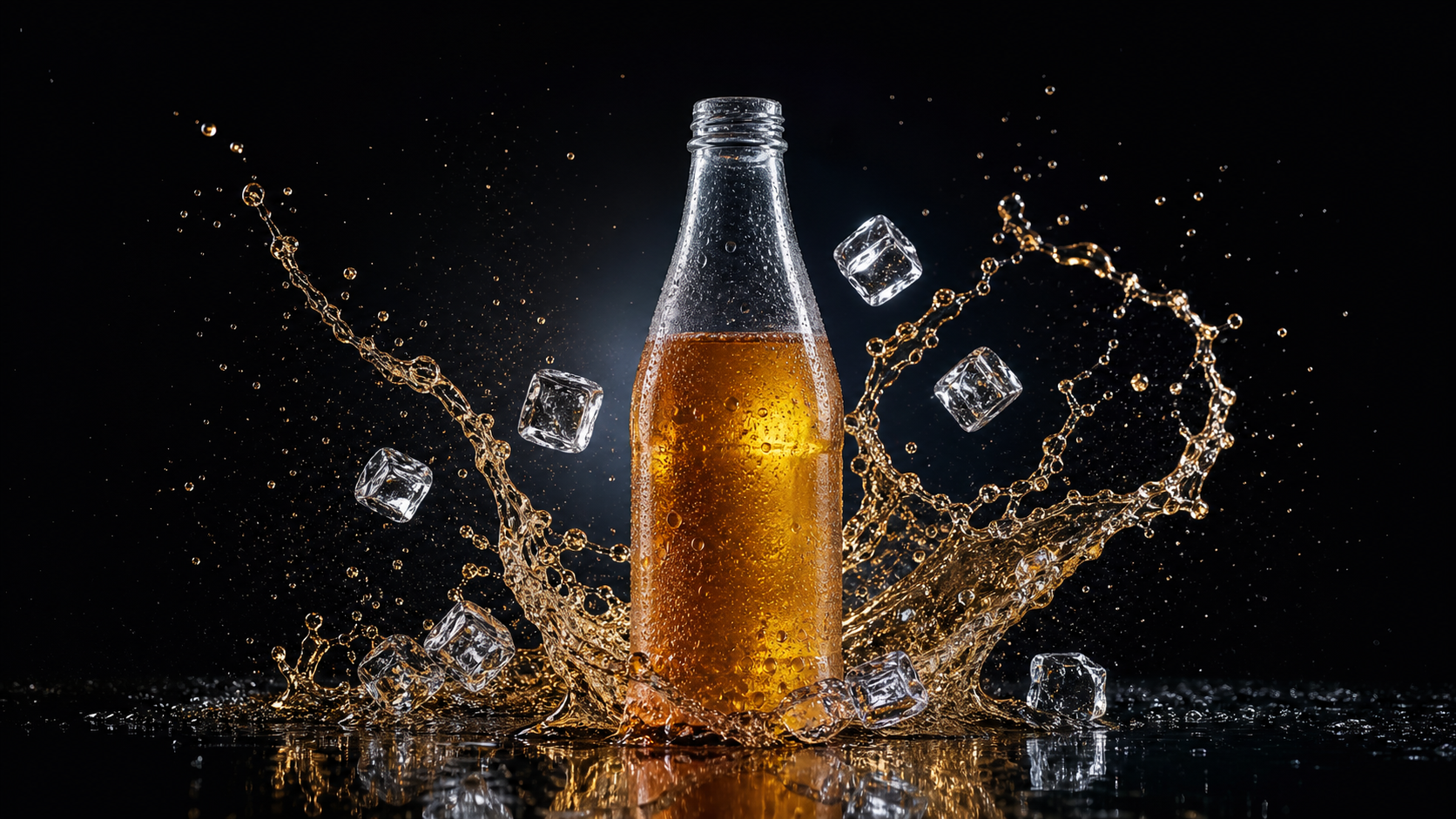 Prodotto con splash di liquido