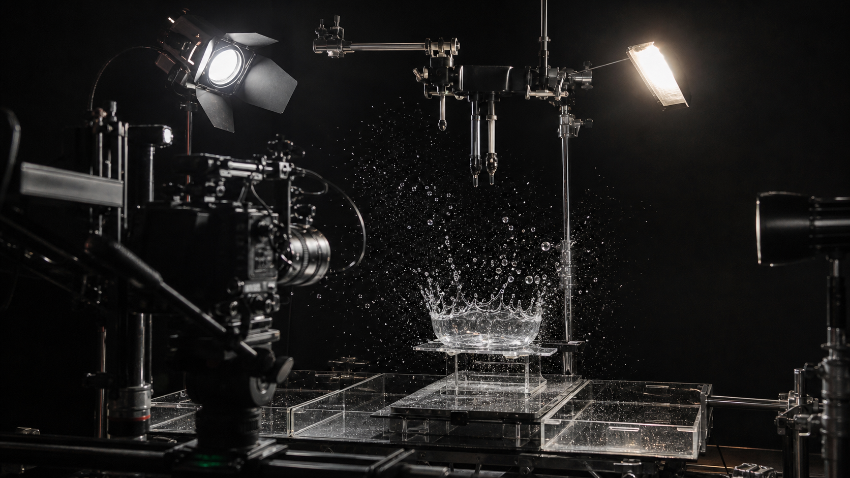Set high-speed con luci potenti e rig per splash